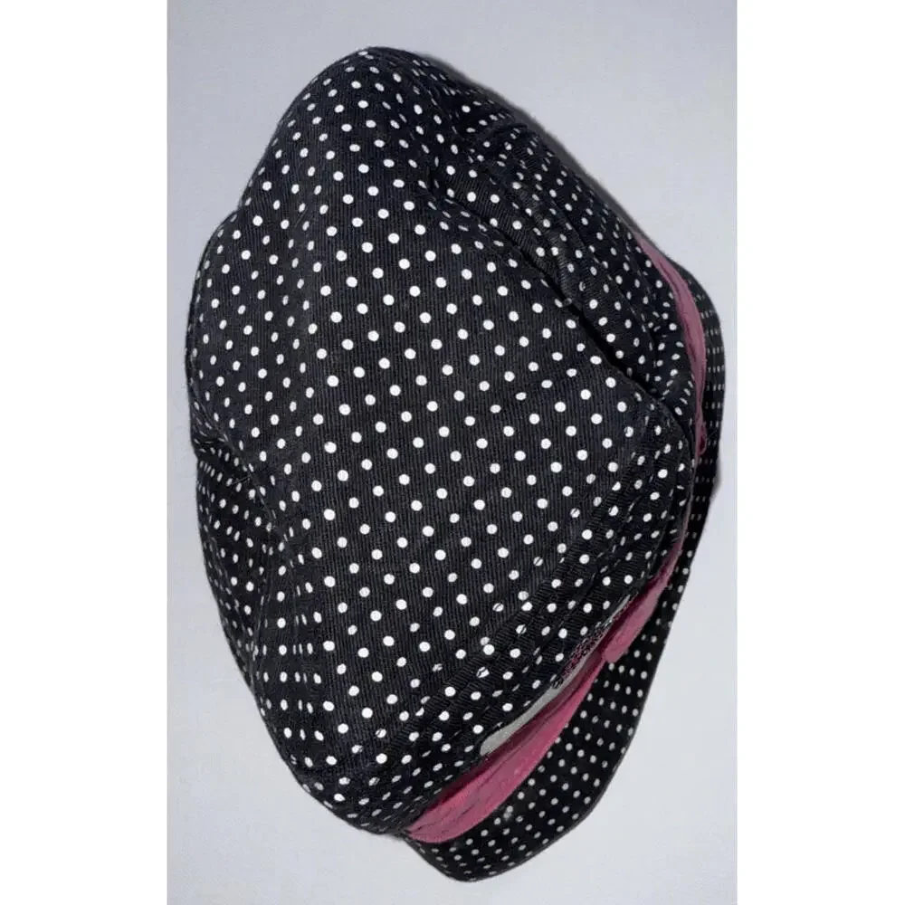 Hello Kitty Black Pink Y2K‎ Cat Cartoon Polka Dot Y2K Bucket Hat